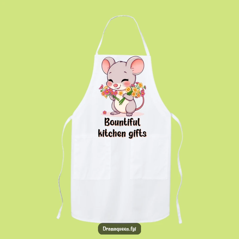 Funny Mouse Chef Apron: Cheerful Flower Cooking Apron, Hilarious Gift