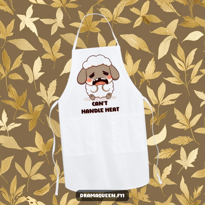 Funny Fainting Sheep Apron: A humorous sheep dramatically faints with an exaggerated expression, perfect for a funny cooking gift.