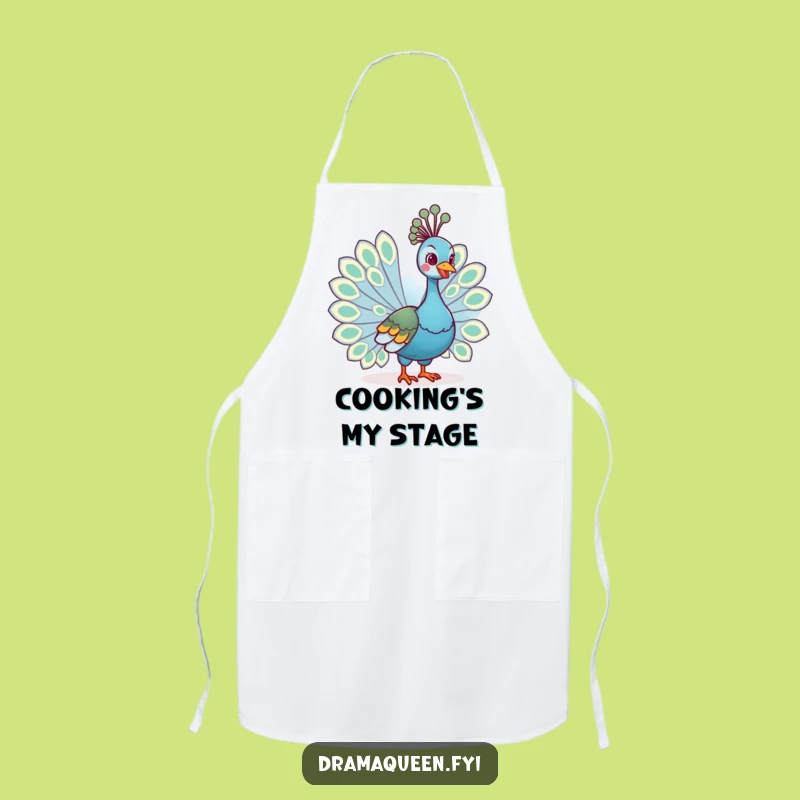 Funny Regal Peacock Apron - Cook with Glamour and Laughs