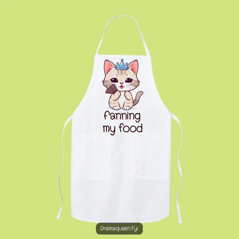 Funny Cat Tiara Apron: Cook with Drama, Serve with Humorous Flair