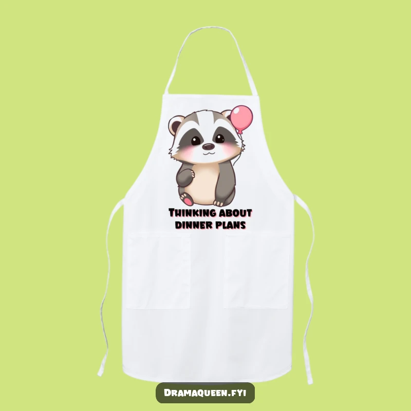 Funny Badger Balloon Apron - Cook with Whimsical Contemplation