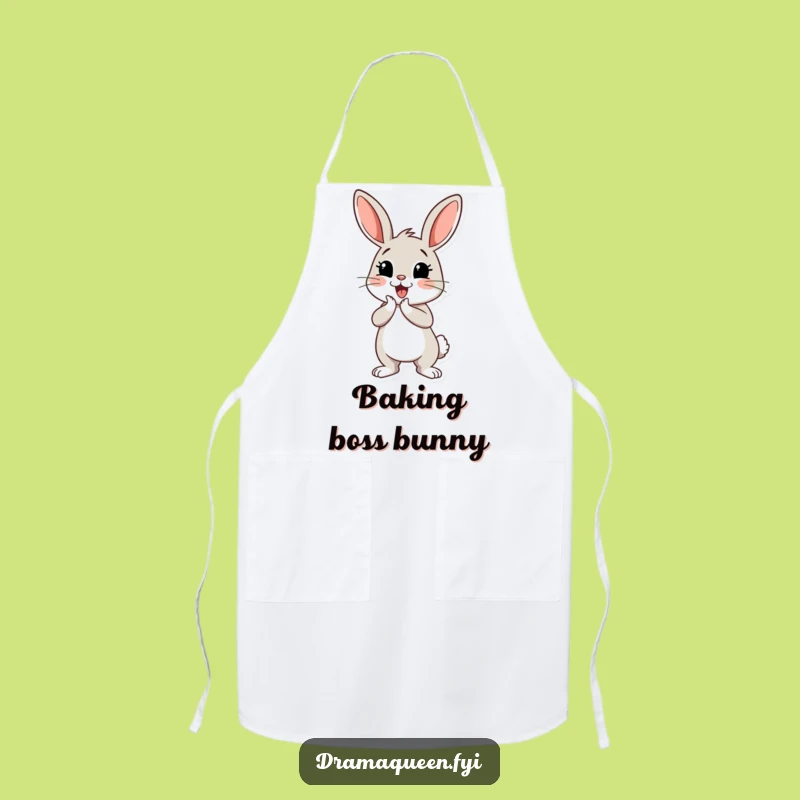Funny Bunny Curtsey Apron: Cheerful Bunny Practice, Kitchen Drama, Hilarious Gift
