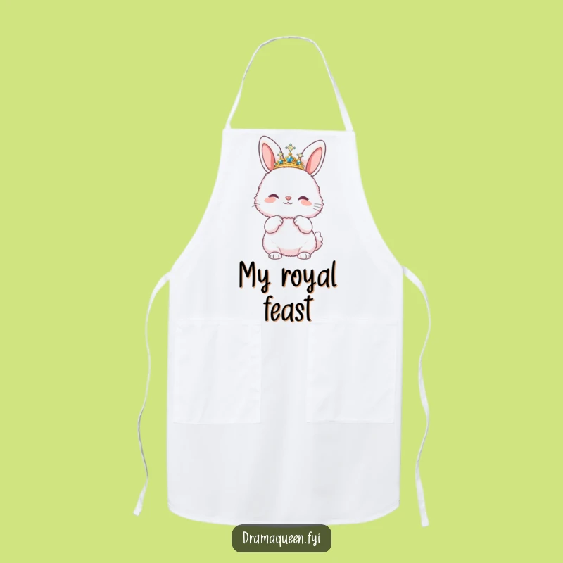 Funny Bunny Diva Apron: Sparkly Tiara Kitchen Pose Chef Gift