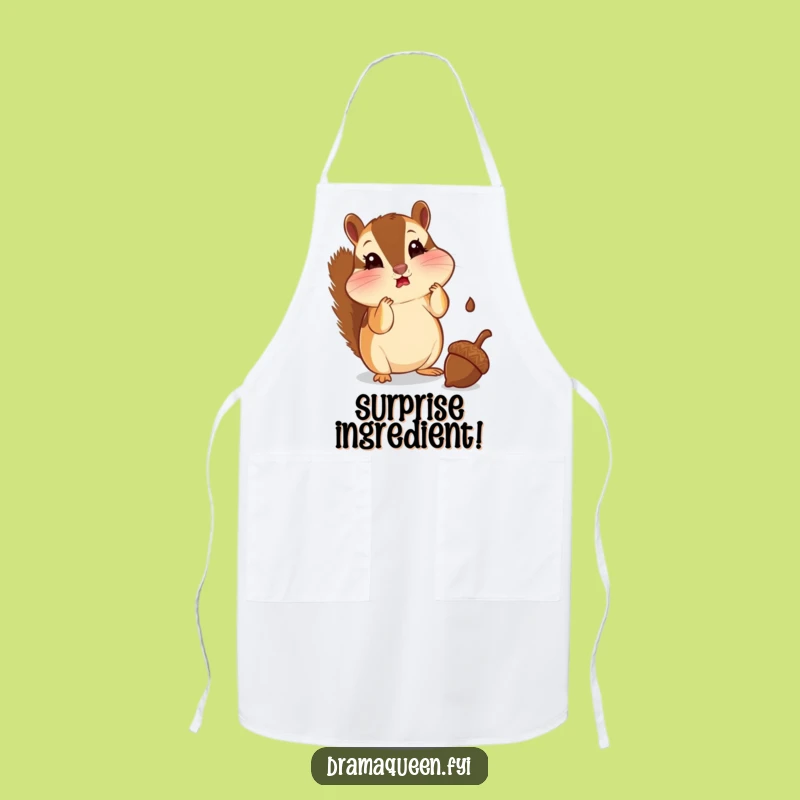 Funny Chipmunk Apron - Shocked Acorn Face for Kitchen Fun, Funny Gift