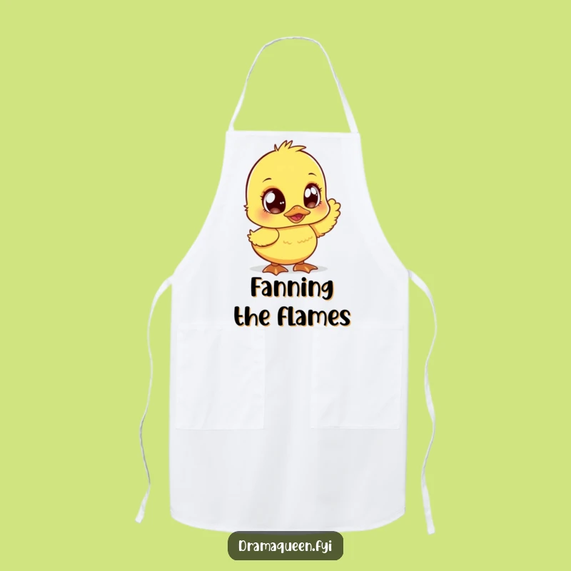 Funny Duckling Apron - Cute Sparkly Eyed Fanning Duckling, Kitchen Fun and Hilarious Gift