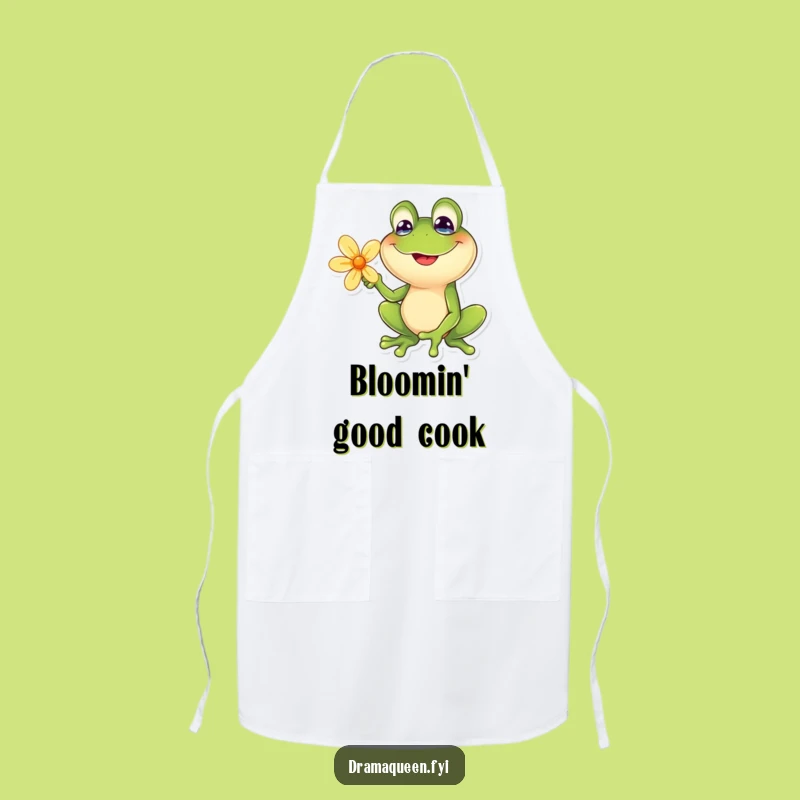 Funny Frog Apron - Goofy Flower Pose for Kitchen Fun, Funny Gift