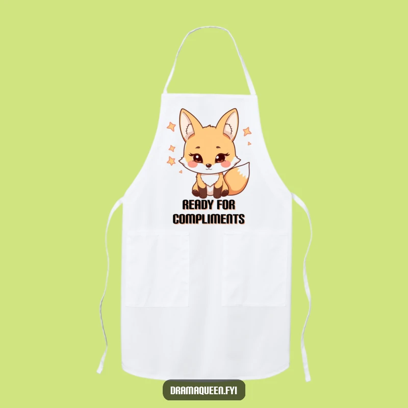 Funny Kitchen Apron: Coy Fox Cooking Accessory with Eyelash Humor Funny Gift