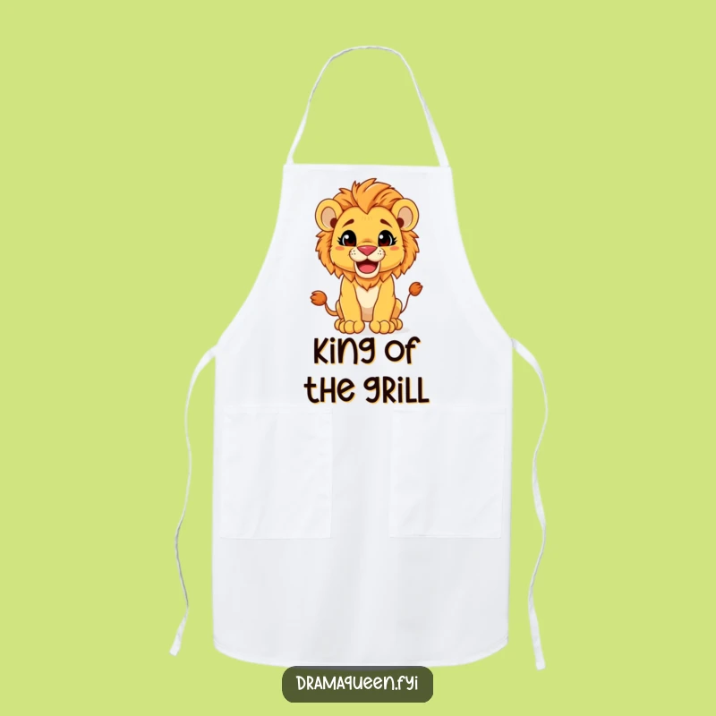 Funny Lion Cub Apron: Majestic Chef Kitchen Funny Gift