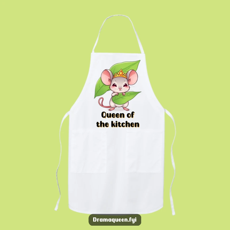 Funny Mouse Apron - Tiny Queen Fanning for Kitchen Drama, Funny Gift