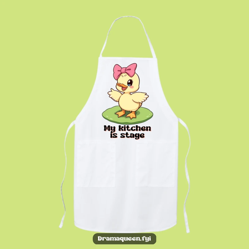 Funny Diva Duckling Apron: Kitchen Glamour, Lily Pad Pose, Great Gift