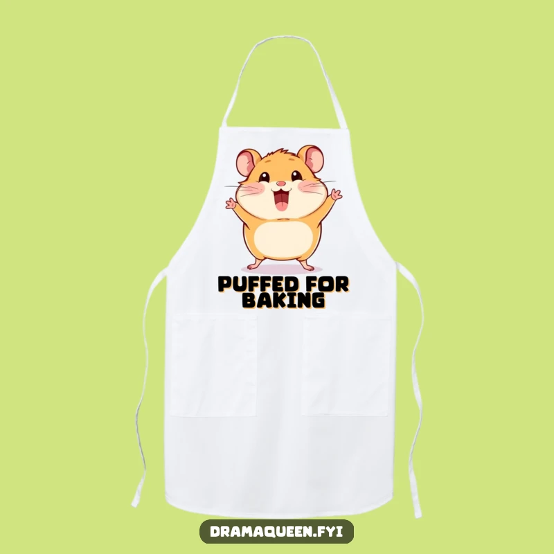 Funny Hamster Pose Apron: Cook with Puffed-Cheek Humorous Style