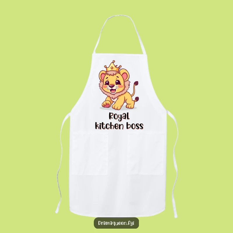 Funny Lion Cub Crown Apron: Hilarious Pouncing Chef, Perfect Funny Gift!