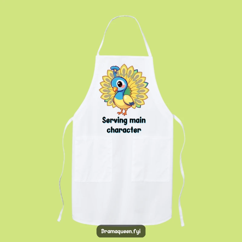 Funny Peacock Apron: Dazzling Chef Feather Fan Funny Gift