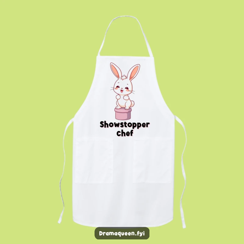 Funny Bunny Apron - Posing Rabbit for Kitchen Glamour, Funny Gift