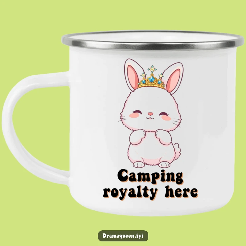 Funny Bunny Diva Camping Mug: Sparkly Tiara Pose Outdoor Gift