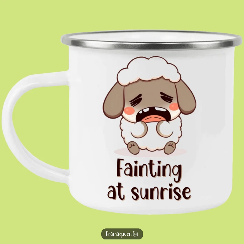 Funny Fainting Sheep Camping Mug: Dramatic Adventures, Perfect Funny Gift