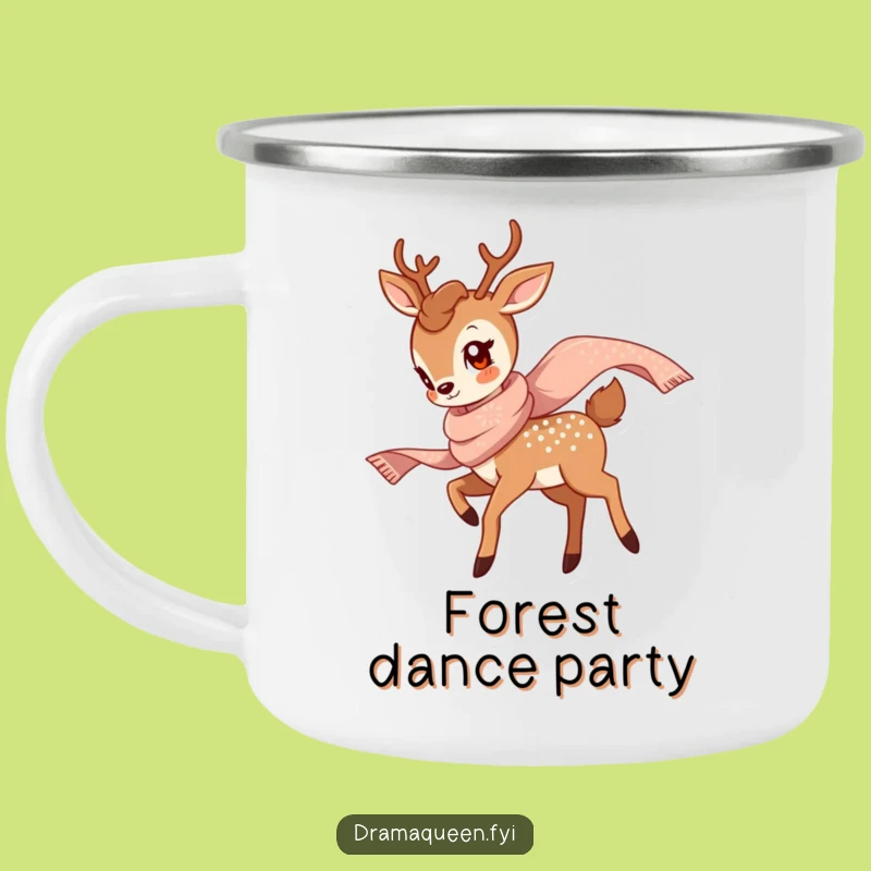 Funny Deer Twirl Camping Mug: Your Hilarious Companion for Graceful Adventures