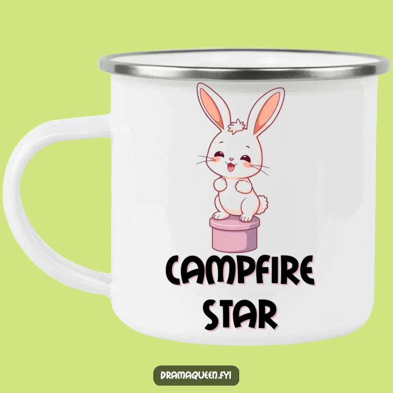 Funny Bunny Camping Mug - Posing Rabbit for Outdoor Stars, Funny Gift