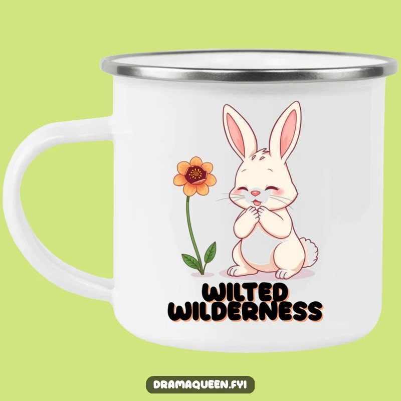 Funny Bunny Flower Camping Mug - Durable & Hilarious Dramatic Drinkware, Perfect Funny Gift