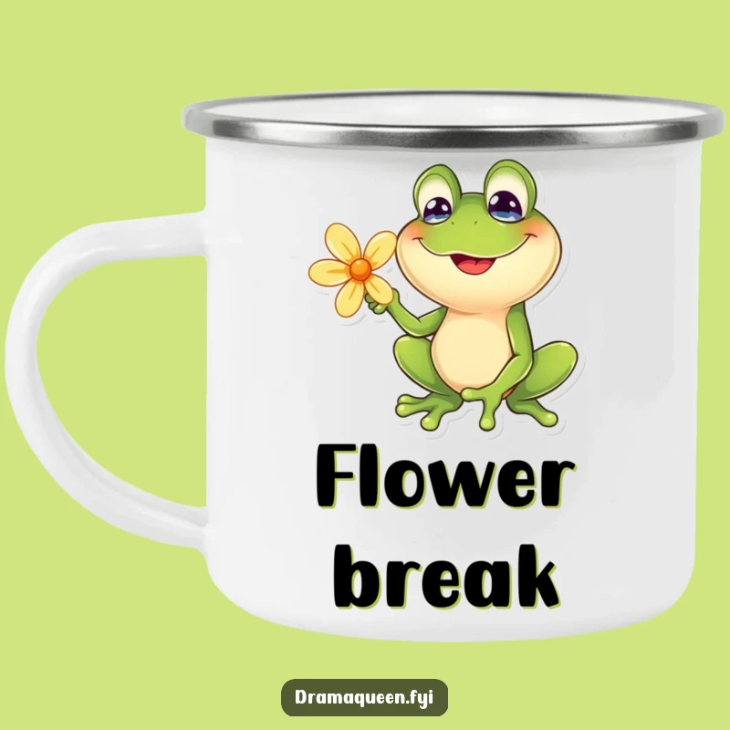 Funny Frog Camping Mug - Goofy Flower Pose for Outdoor Fun, Funny Gift