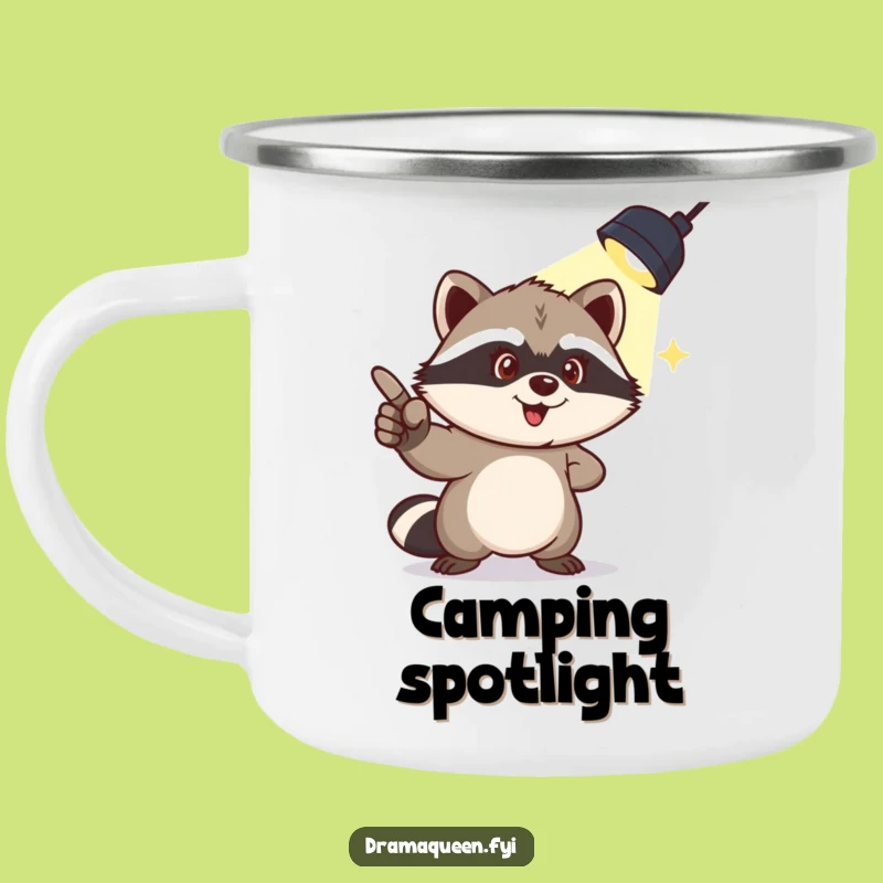 Funny Raccoon Camping Mug: Spotlight Mischief Outdoors, Perfect Gift