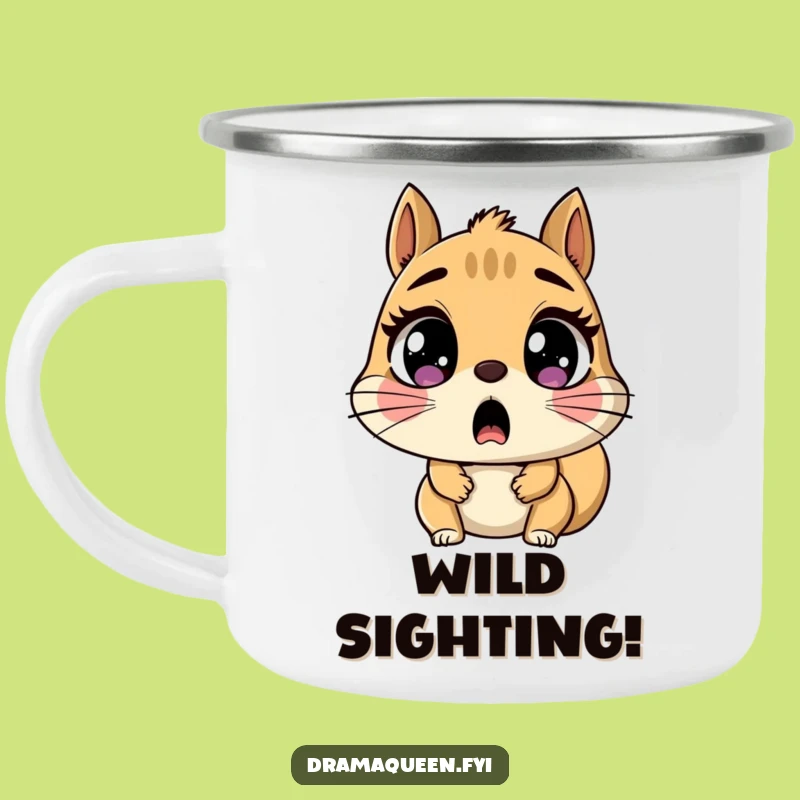 Funny Shocked Squirrel Camping Mug: Outdoor Character Cup for Surprising Sips