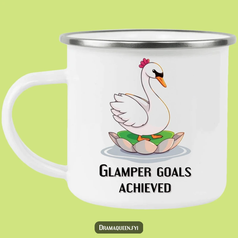 Funny Swan Diva Camping Mug - Dramatic Pose Outdoor Drinkware Funny Gift