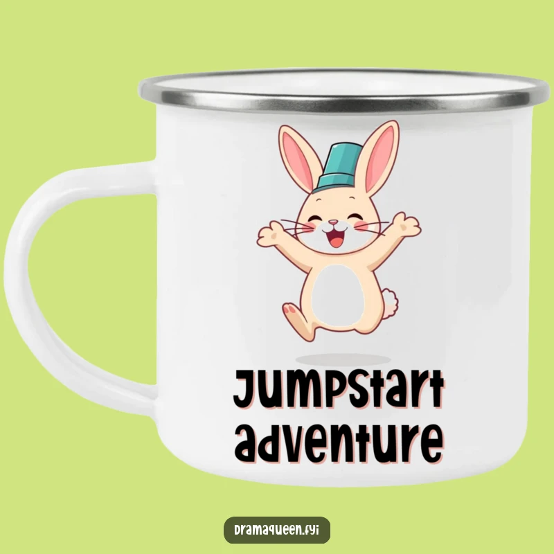 Funny Rabbit Fancy Hat Camping Mug: Adventure Ready & Hilarious, Perfect Funny Gift!
