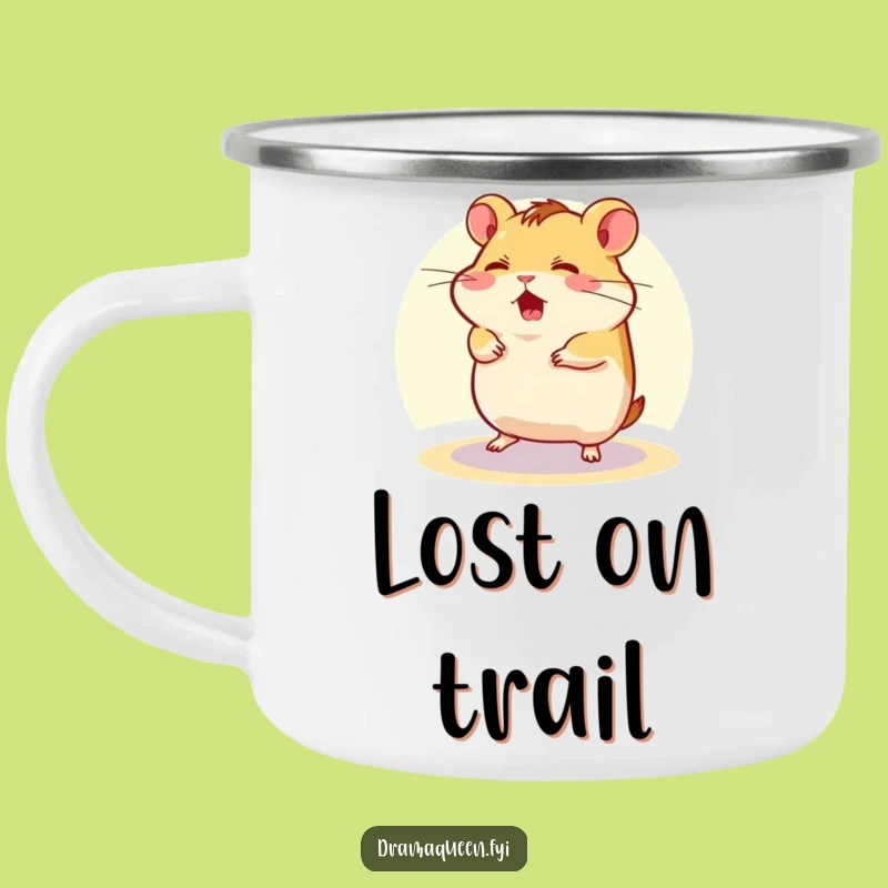 Funny Flustered Hamster Camping Mug: Spotlight Character Cup for Dizzy Sips