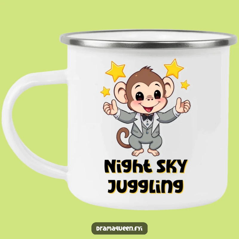 Funny Monkey Tuxedo Camping Mug: Adventure Ready & Hilarious, Perfect Funny Gift!