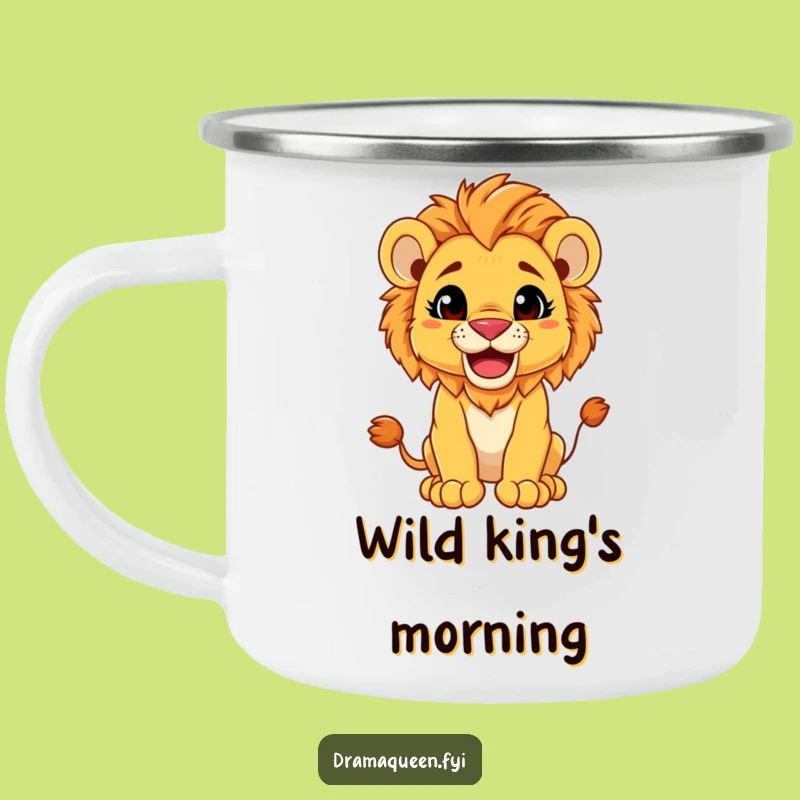 Funny Lion Cub Camping Mug: Majestic Outdoor Coffee Funny Gift