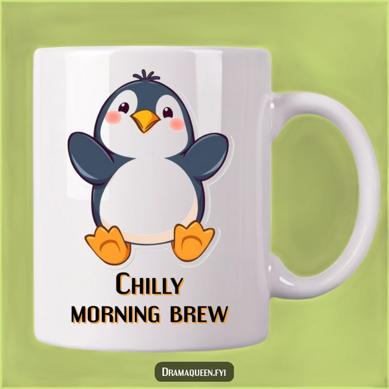 Funny Penguin Mug: Dramatic Pose, Flippers Out, Hilarious Animal Coffee Cup