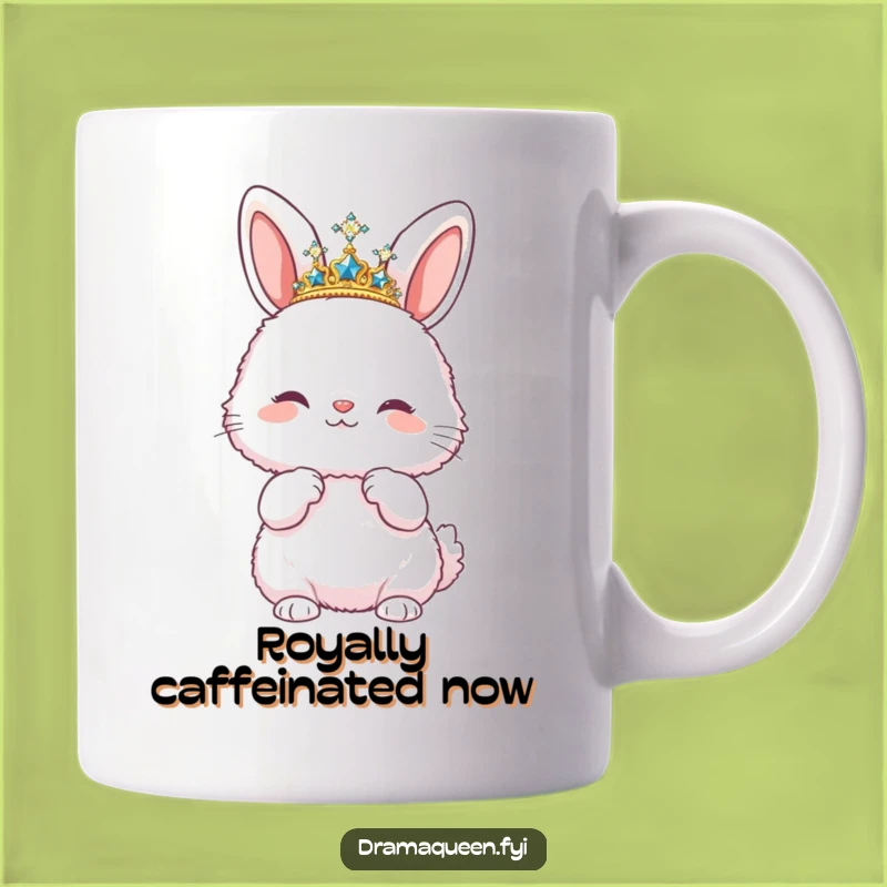Funny Bunny Diva Mug: Sparkly Tiara Pose Gift for Glamorous Fans
