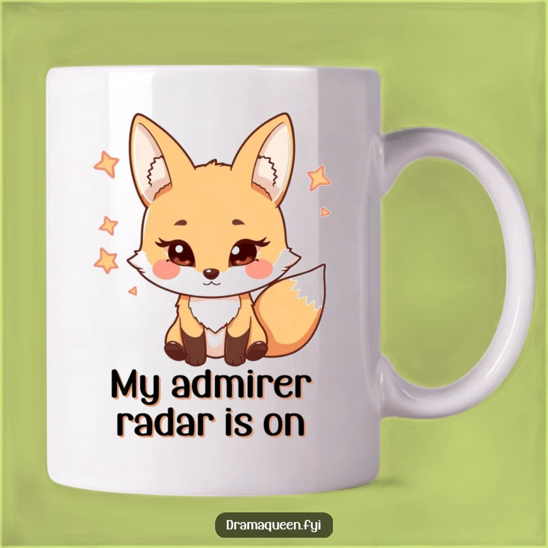 Funny Flirtatious Fox Mug: Adorable Coy Character Eyelash Funny Gift