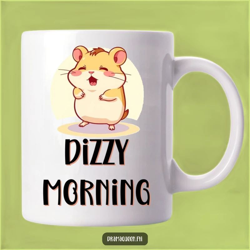 Funny Flustered Hamster Mug: Spotlight Character Gift for Dizzy Mornings