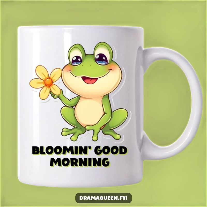 Funny Frog Mug - Goofy Flower Pose Delight, Perfect Funny Gift
