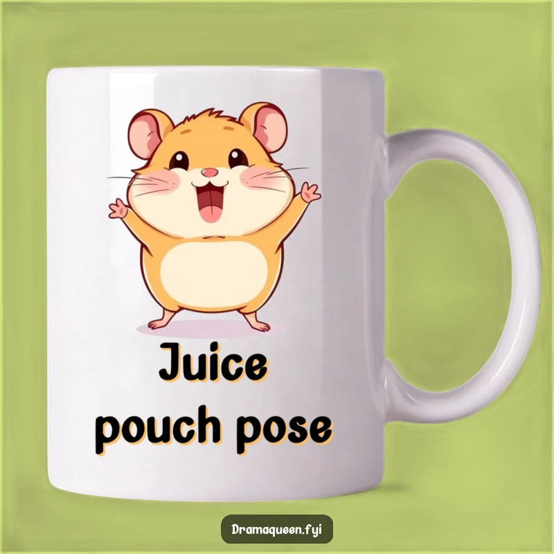 Funny Hamster Pose Mug: Puffed Cheeks Add Drama for a Humorous Gift