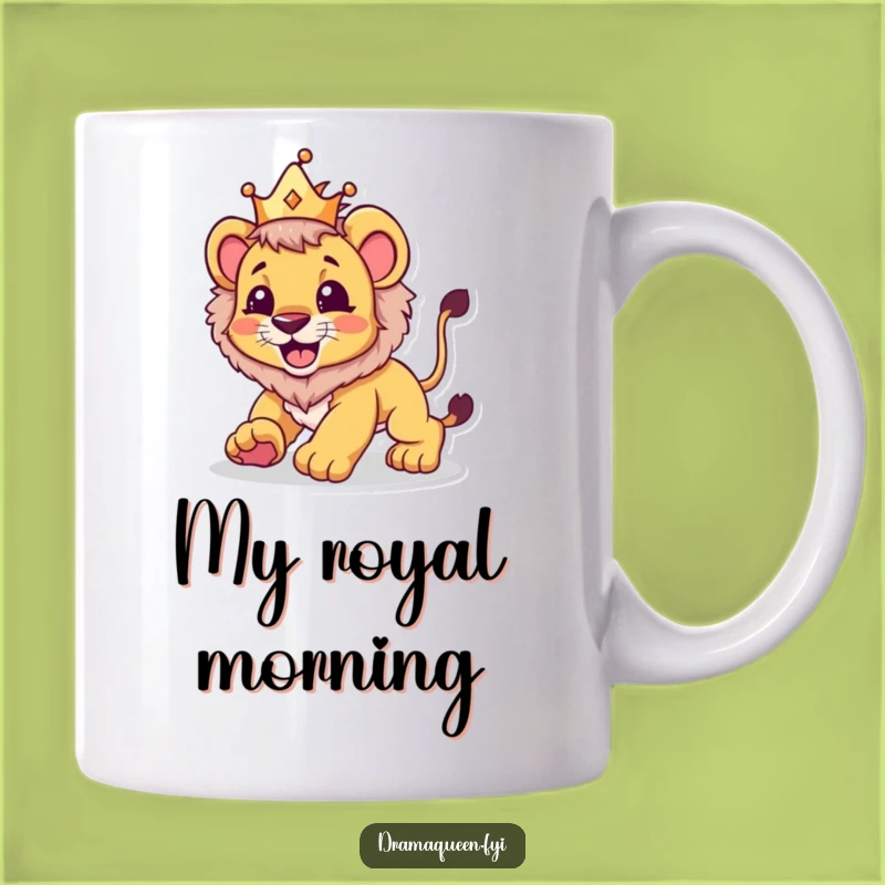 Funny Lion Cub Crown Mug: Hilarious Pounce Power, Perfect Funny Gift!