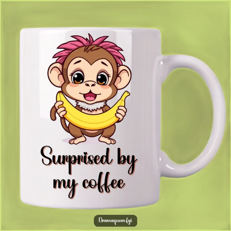 Funny Monkey Boa Mug - Surprised Pose Gift for Quirky Banana Lovers