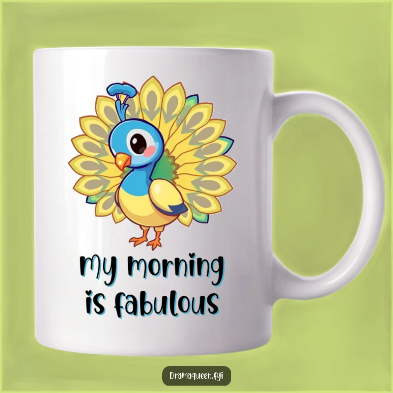 Funny Peacock Pride Mug: Dazzling Tail Feather Fan Funny Gift