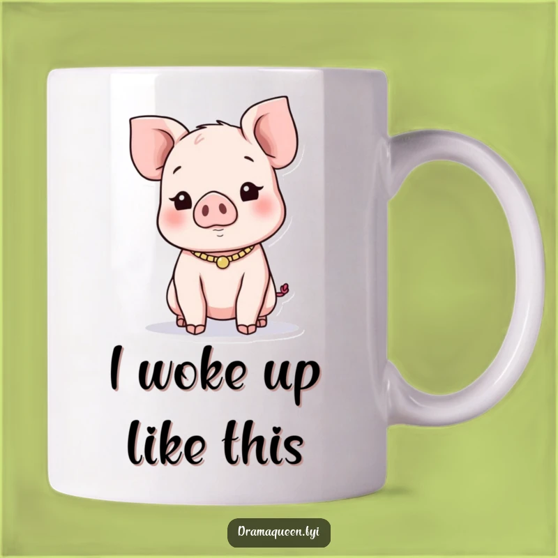 Funny Piglet Necklace Mug: Adorable Playful Character Design, Perfect Funny Gift for Her