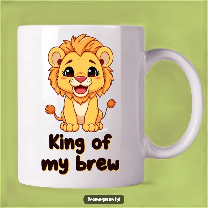 Funny Lion Cub Mug: Regal Pose Playful Grin Funny Gift