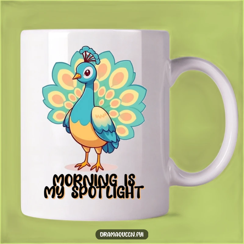 Funny Peacock Mug: Proud Character Displaying Tail Feathers Funny Gift
