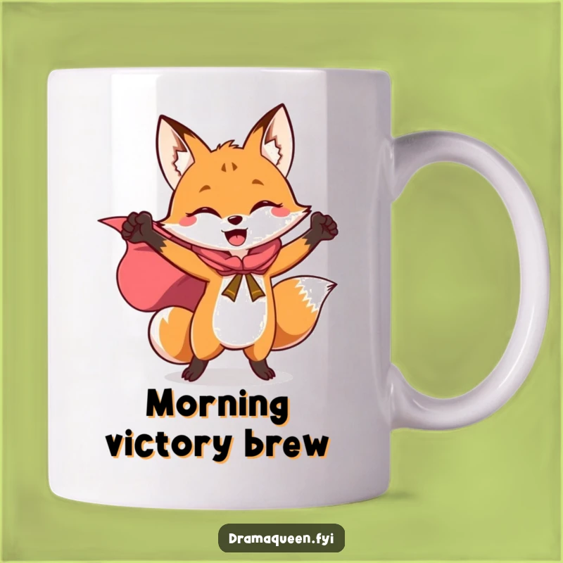 Funny Hero Fox Cape Mug - Triumphantly Funny Gift for Fox Lovers