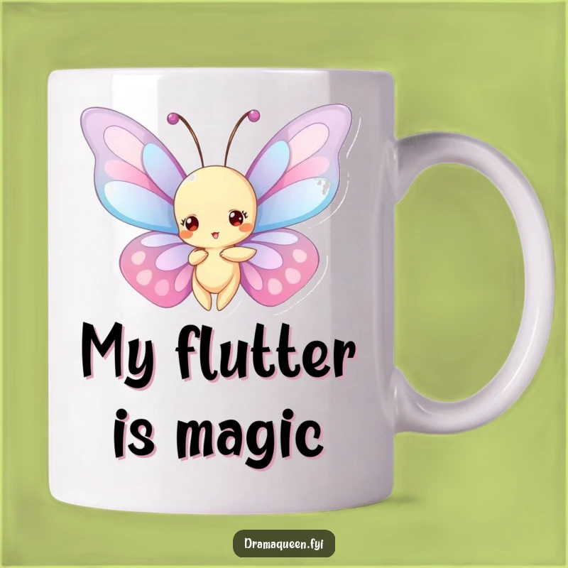 Funny Butterfly Mug: Dramatic Wings Mid-Air Pose Funny Gift