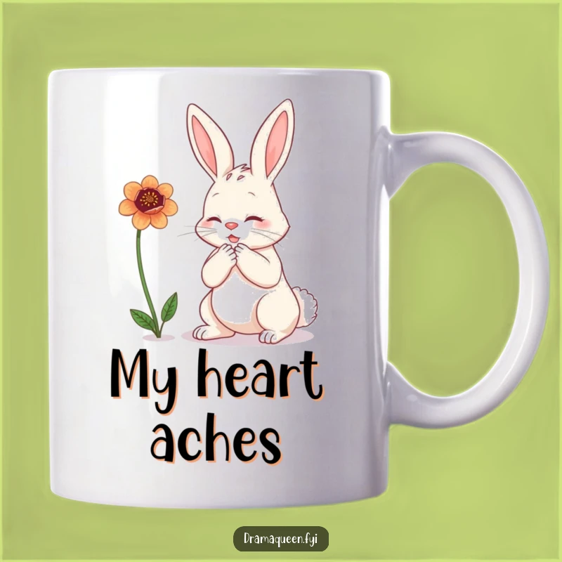 Funny Bunny Flower Mug - Dramatic Petal Loss Humor, Perfect Funny Gift