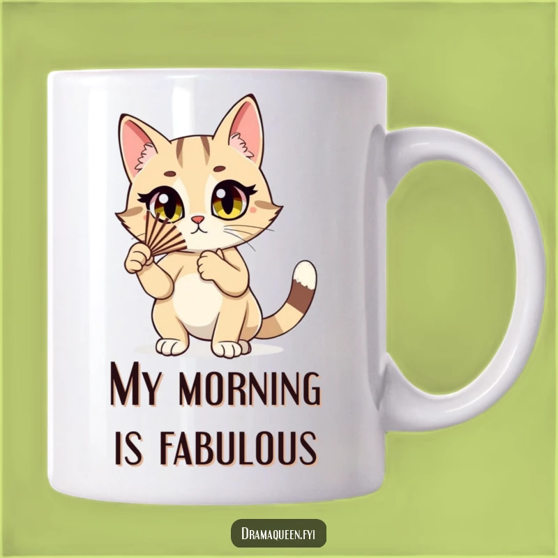 Funny Feline Fanatic Mug: Stylish Cat Fluttering Fan, Perfect Funny Gift for Cat Lovers
