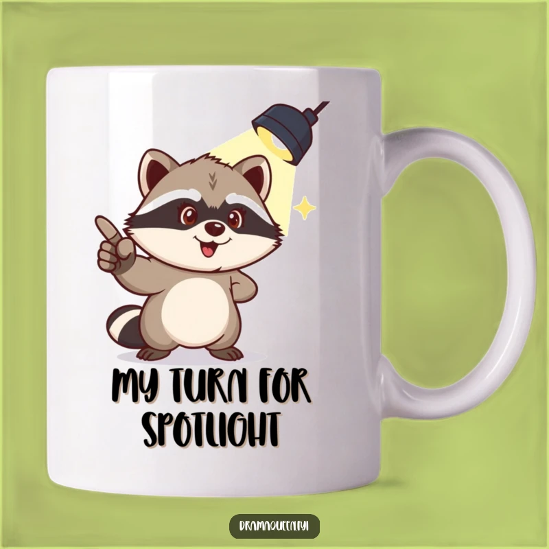 Funny Raccoon Mug: Spotlight Mischief Humor, Perfect Gift for Pranksters