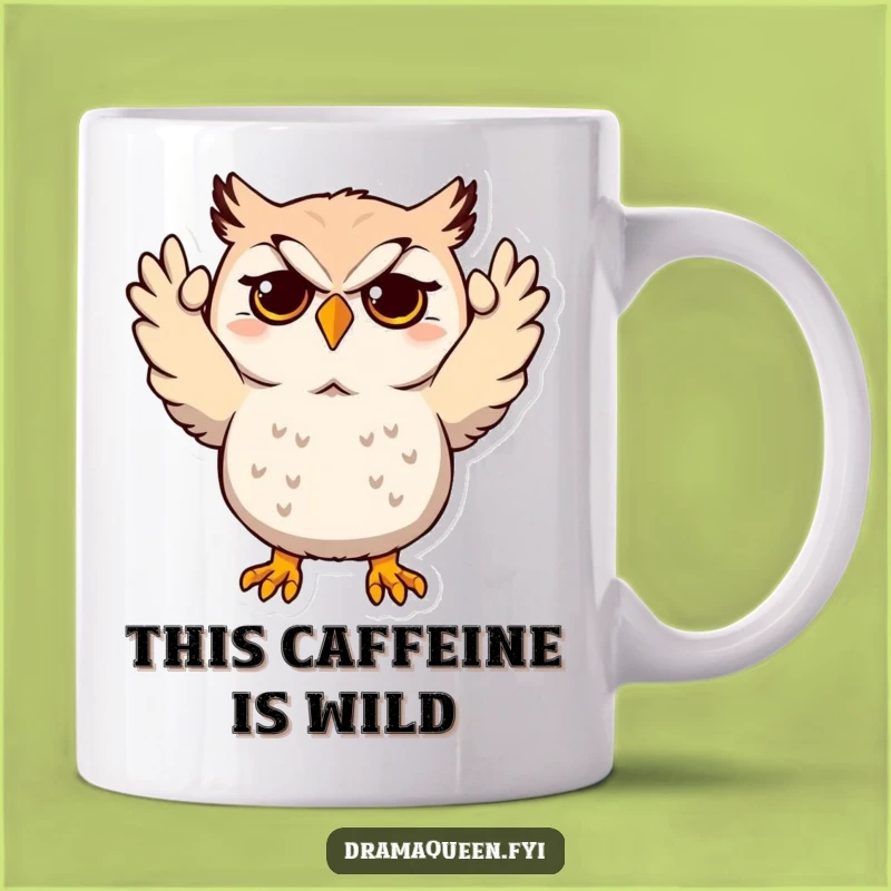 Funny Dramatic Owl Mug: Mock Despair Hands Up Funny Gift