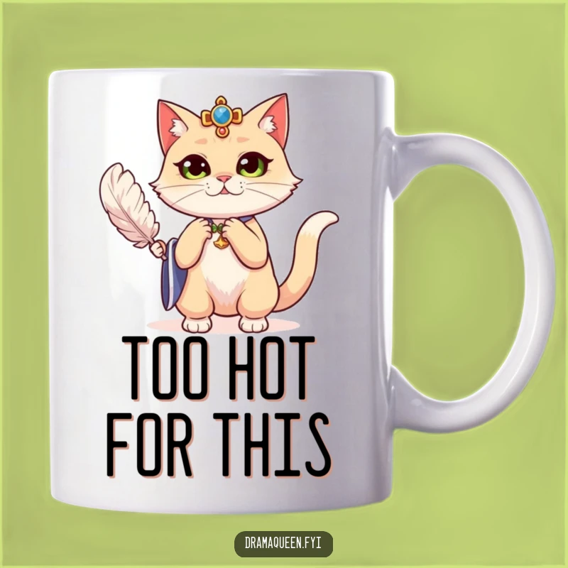 Funny Cat Fanning Mug: Regal & Dramatic Gift for Divas!
